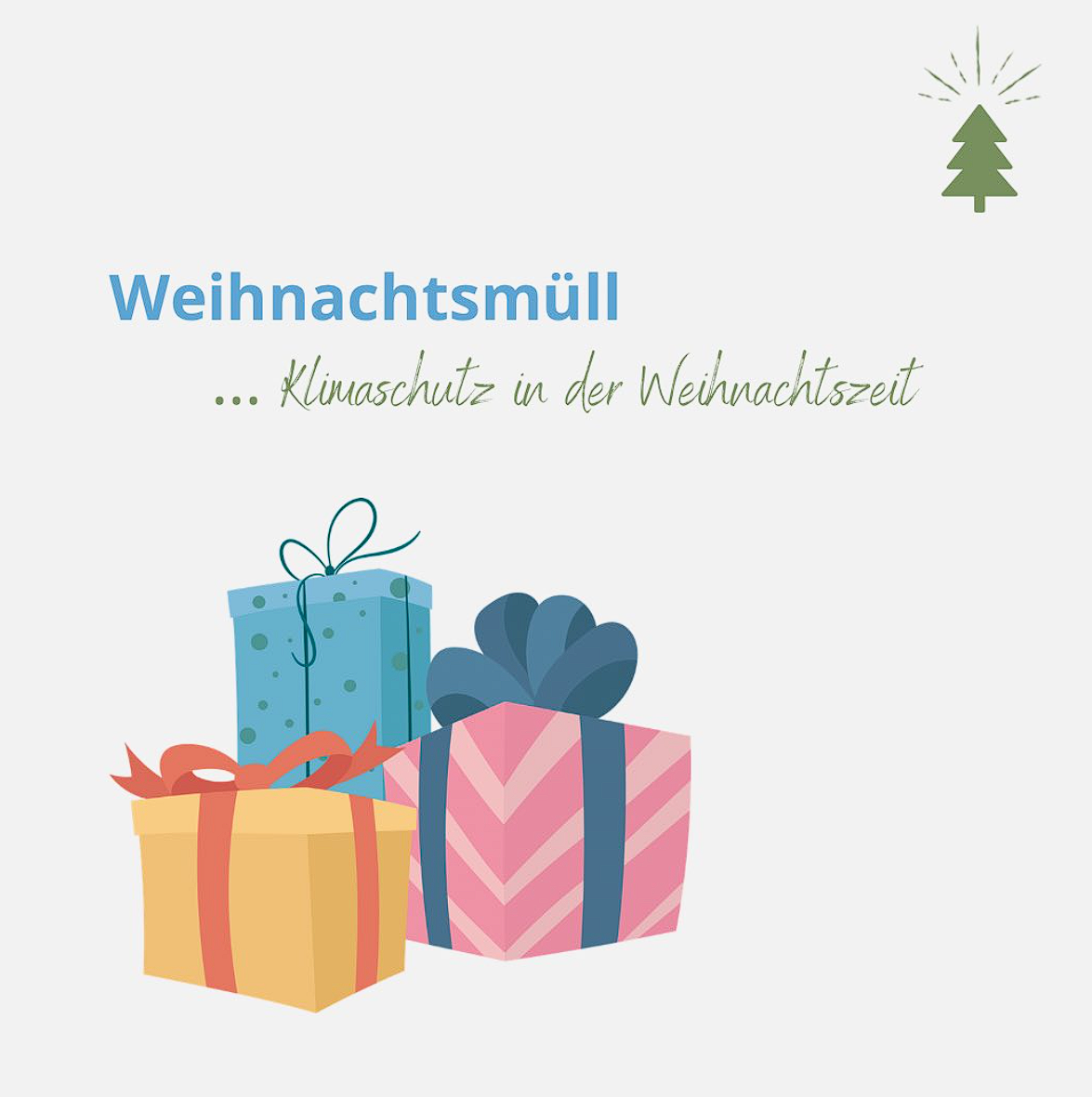 Weihnachtsmüll. Klimaschutz in der Weihnachtszeit.