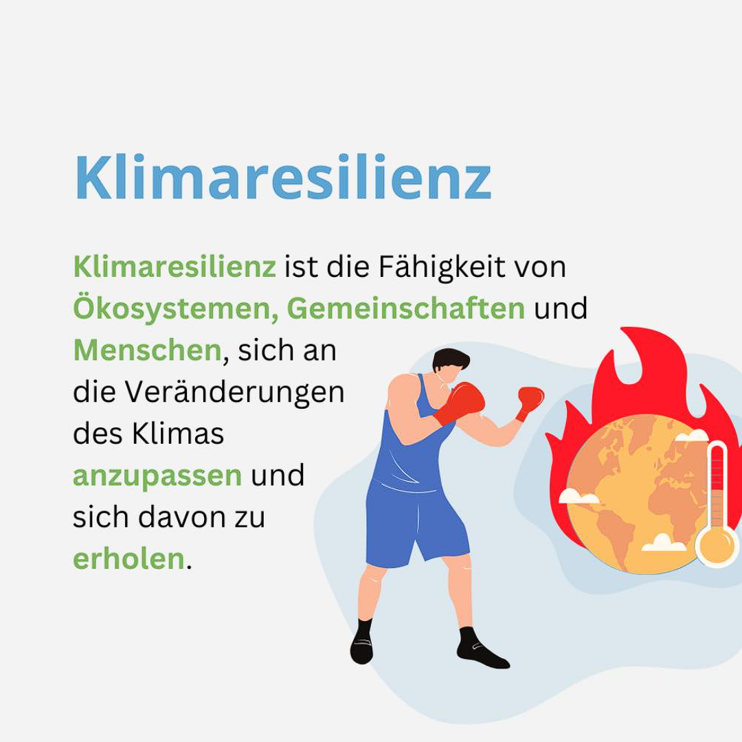 Beitragsbild zu Klimaresilienz. Klimaresilienz ist die Fähigkeit von Ökosystemen, Gemeinschaften und Menschen, sich an die Veränderungen des Klimas anzupassen und sich davon zu erholen.