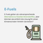 Beitragsbild zum Thema E- Fuels. E-fuels gelten als vielversprechende Alternative zu fossilen Brennstoffen., aber könnten sie wirklich die Lösung für einen klimaneutralen Verkehr darstellen?