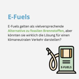 Beitragsbild zum Thema E- Fuels. E-fuels gelten als vielversprechende Alternative zu fossilen Brennstoffen., aber könnten sie wirklich die Lösung für einen klimaneutralen Verkehr darstellen?